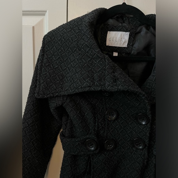 dELiA*s Girl’s XS Dark Grey Peacoat - Picture 4 of 11